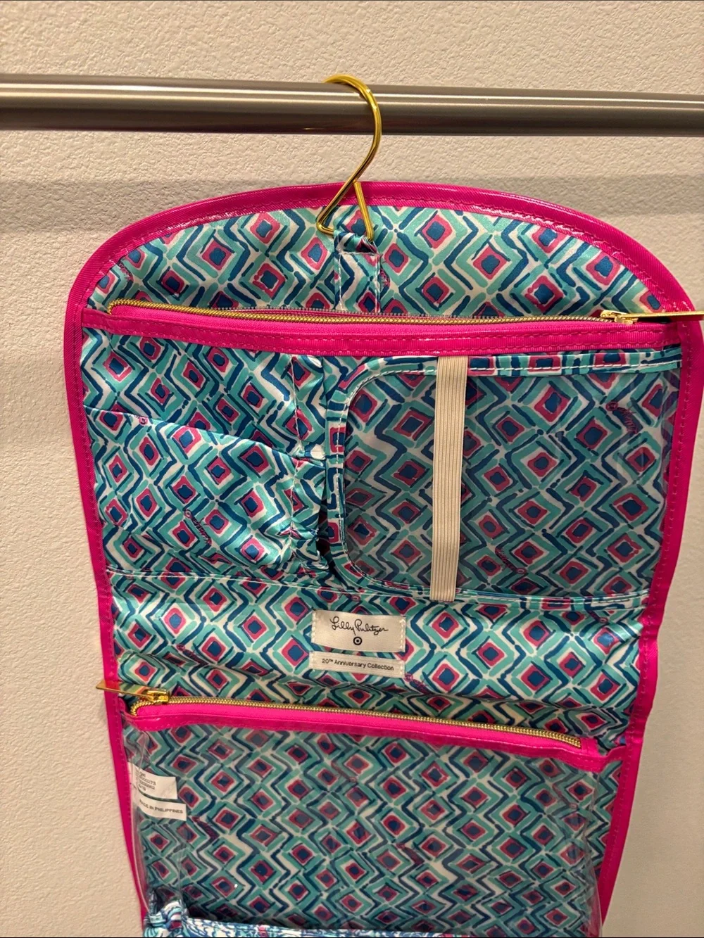 Lilly Pulitzer for Target Pink, Teal & Blue Hanging Jewelry Organizer